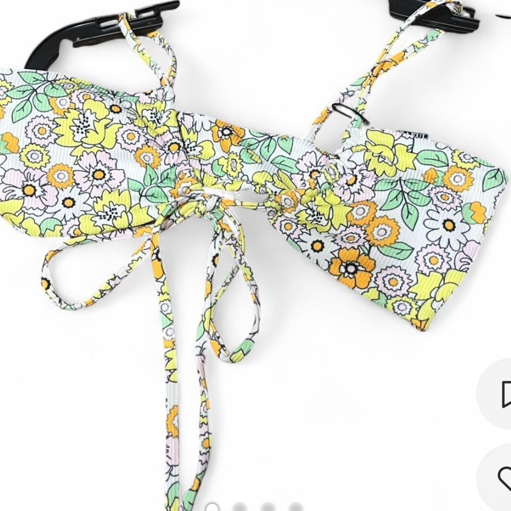 Zaful Floral Tie-Back Bikini Top